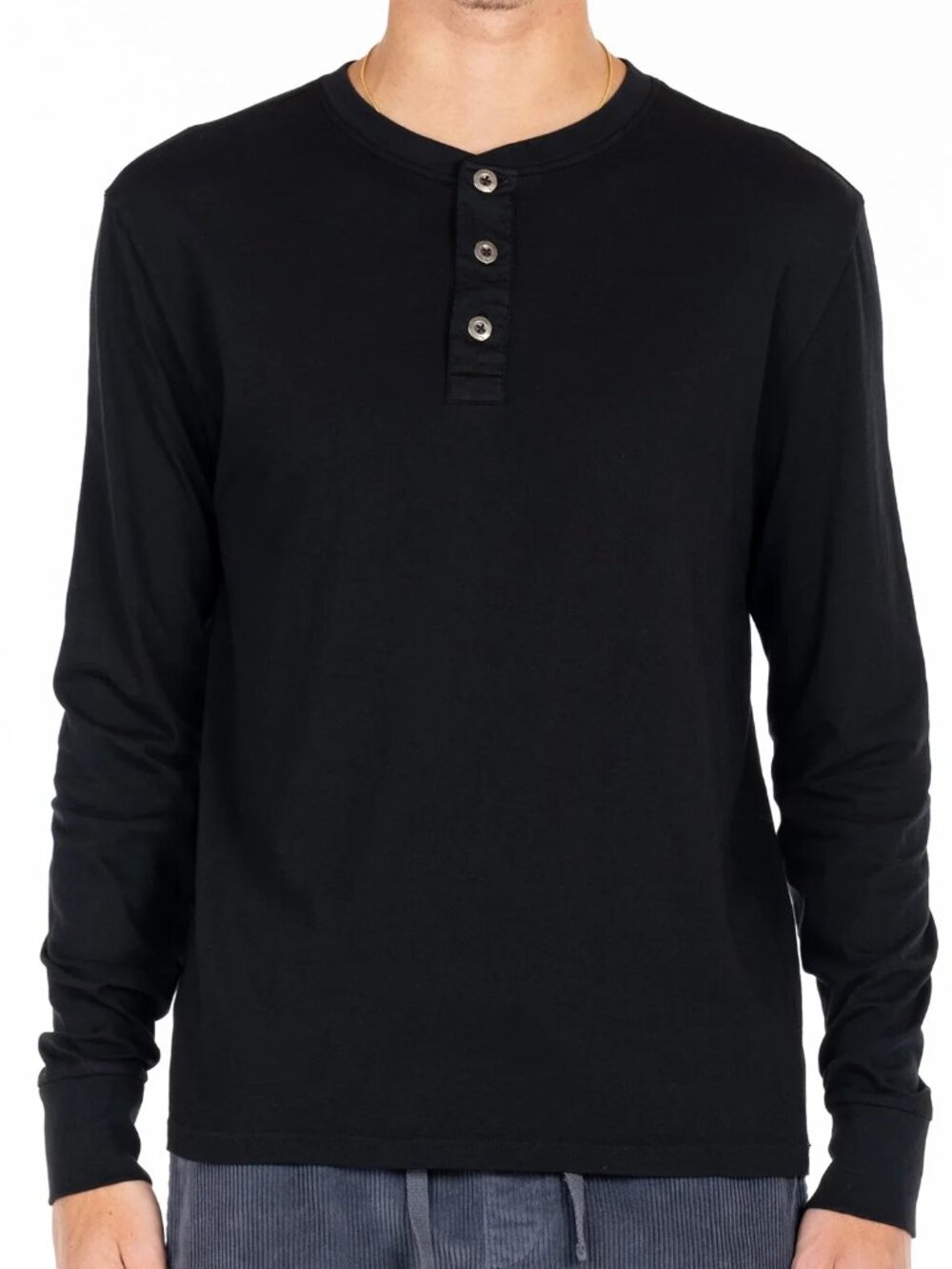 Original Paperbacks Black LS Henley/11239